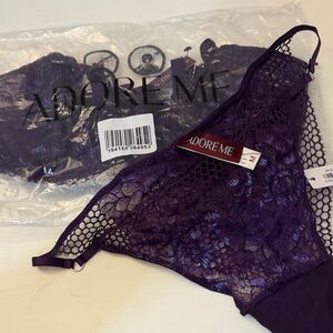 *NWT* Adore Me Deep Purple Lace Panties (08442)